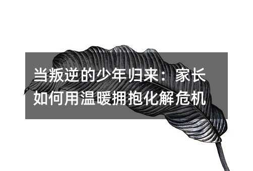 當叛逆的少年歸來:家長如何用溫暖擁抱化解危機