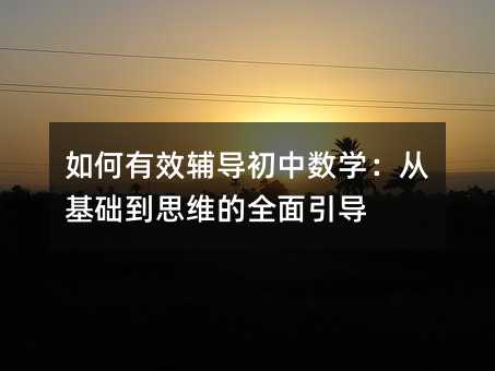 如何有效輔導初中數學:從基礎到思維的全面引導