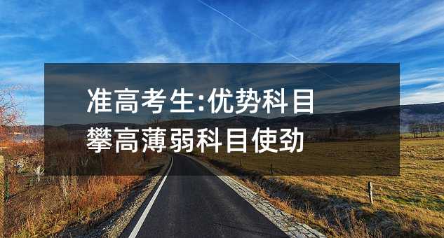 準高考生:優勢科目攀高薄弱科目使勁