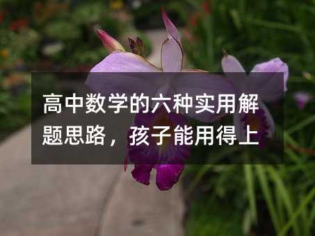 高中數(shù)學(xué)的六種實(shí)用解題思路,孩子能用得上
