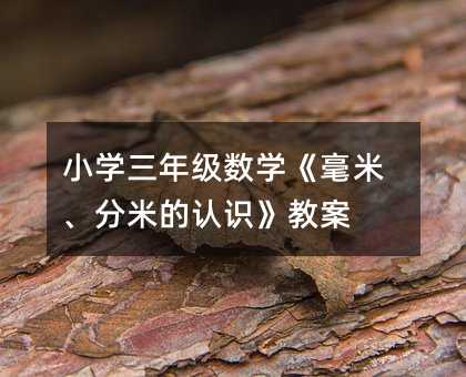 小學(xué)三年級數(shù)學(xué)《毫米、分米的認(rèn)識》教案