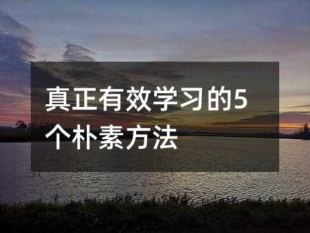 真正有效學(xué)習(xí)的5個樸素方法