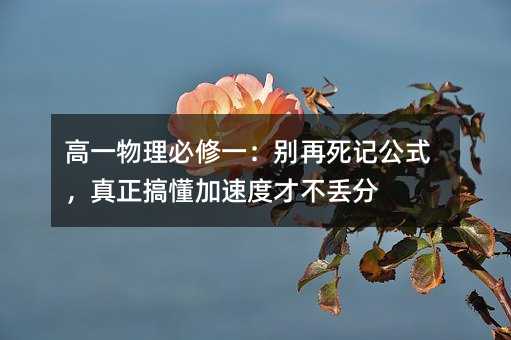 高一物理必修一:別再死記公式,真正搞懂加速度才不丟分