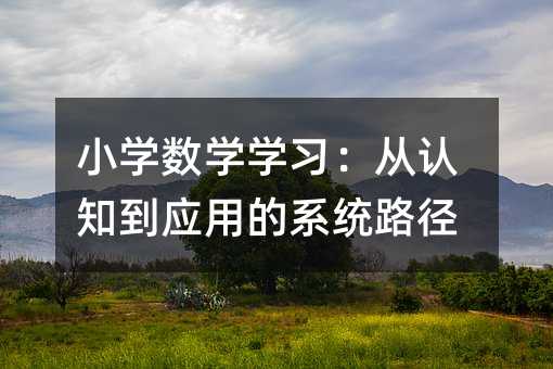 小學數(shù)學學習:從認知到應(yīng)用的系統(tǒng)路徑