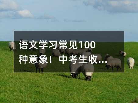 語文學習常見100種意象!中考生收好啦!