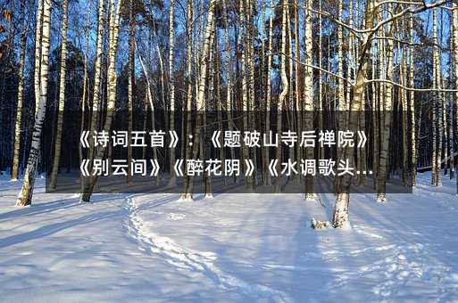 《詩詞五首》:《題破山寺后禪院》《別云間》《醉花陰》《水調歌頭》篇