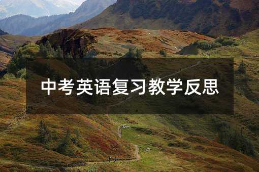 中考英語復習教學反思
