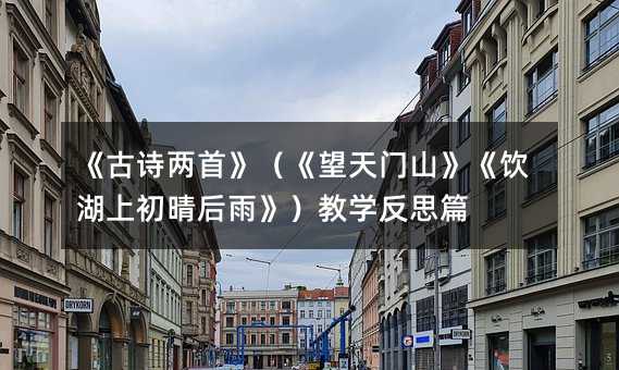 《古詩兩首》(《望天門山》《飲湖上初晴后雨》)教學反思篇