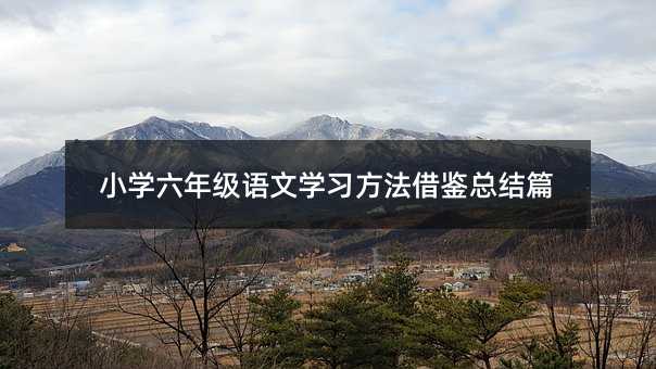 小學(xué)六年級語文學(xué)習(xí)方法借鑒總結(jié)篇