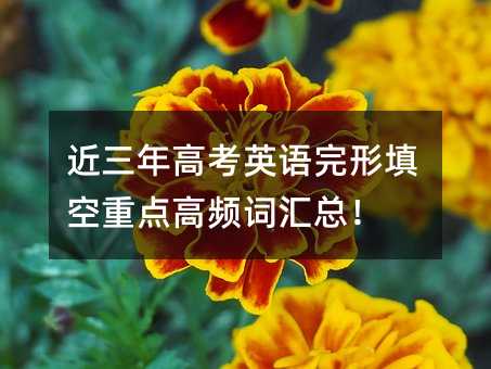 近三年高考英語完形填空重點高頻詞匯總!