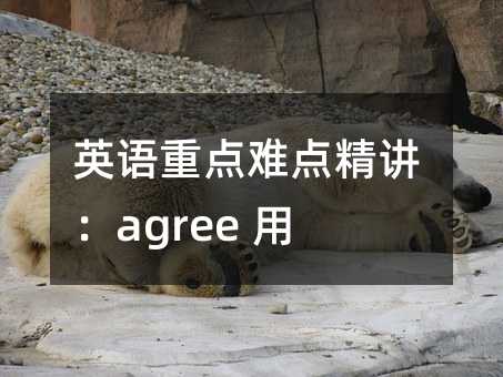 英語重點難點精講:agree 用法難點