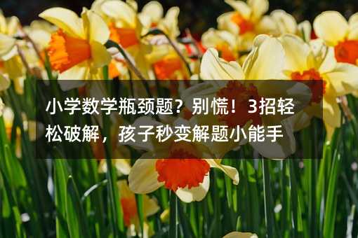 小學數學瓶頸題?別慌!3招輕松破解,孩子秒變解題小能手