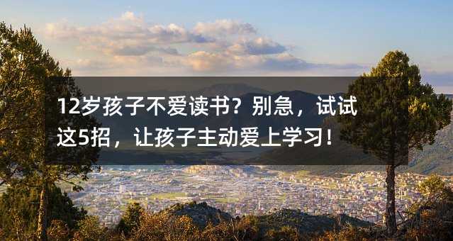 12歲孩子不愛讀書?別急,試試這5招,讓孩子主動愛上學(xué)習(xí)!