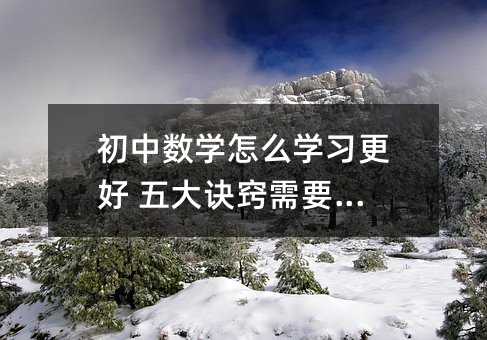 初中數學怎么學習更好 五大訣竅需要掌握