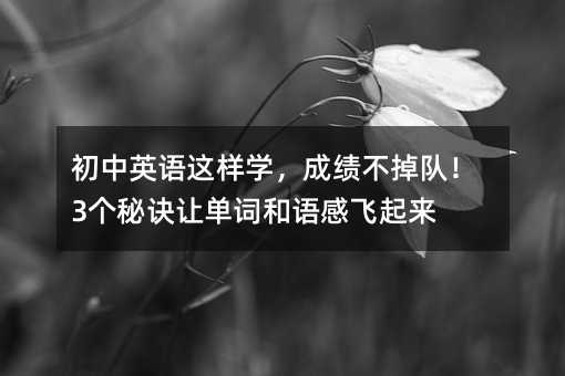 初中英語這樣學,成績不掉隊!3個秘訣讓單詞和語感飛起來