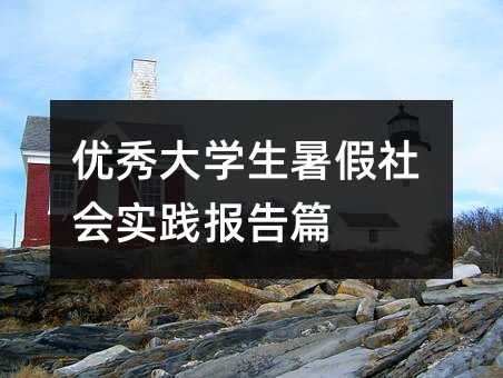 優秀大學生暑假社會實踐報告篇