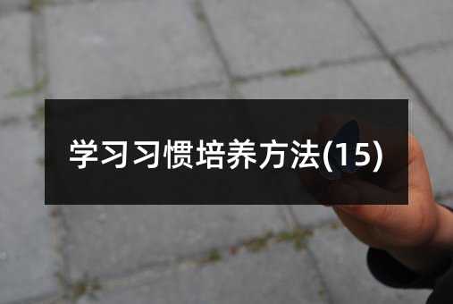 學習習慣培養方法(15)