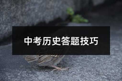 中考歷史答題技巧