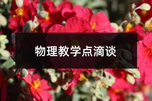 物理教學(xué)點滴談
