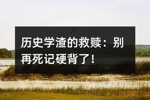 歷史學渣的救贖:別再死記硬背了!
