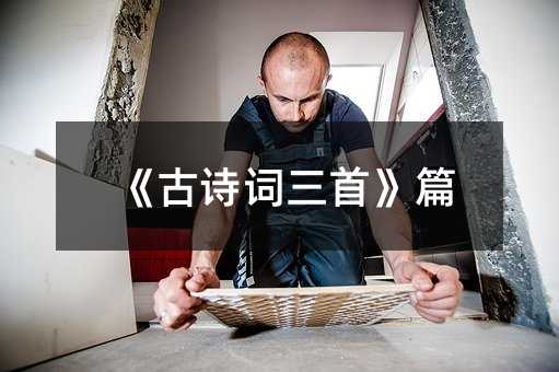 《古詩詞三首》篇
