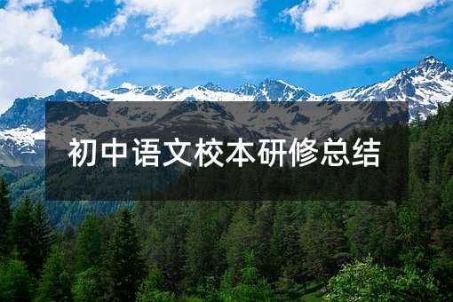 初中語文校本研修總結
