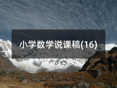 小學數學說課稿(16)