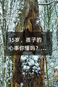 15歲,孩子的心事你懂嗎?一位媽媽的深夜反思
