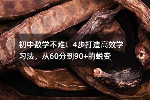 初中數學不難!4步打造高效學習法,從60分到90+的蛻變之路