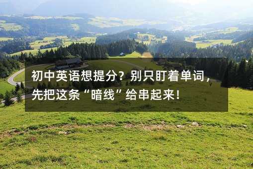 初中英語想提分?別只盯著單詞,先把這條“暗線”給串起來!
