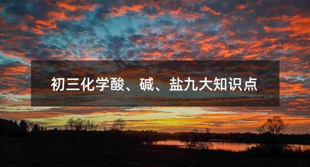 初三化學(xué)酸、堿、鹽九大知識(shí)點(diǎn)