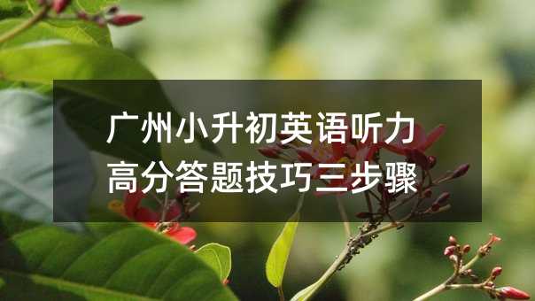廣州小升初英語聽力高分答題技巧三步驟