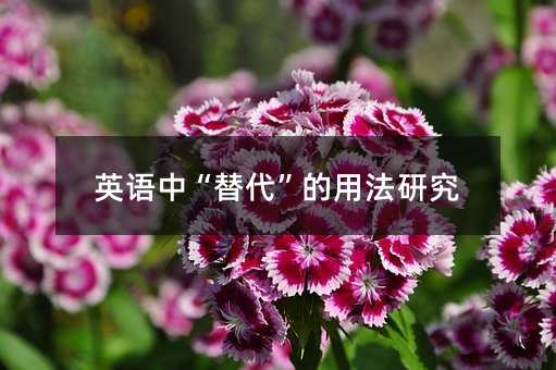 英語(yǔ)中“替代”的用法研究