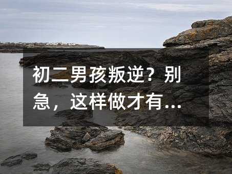 初二男孩叛逆?別急,這樣做才有效!