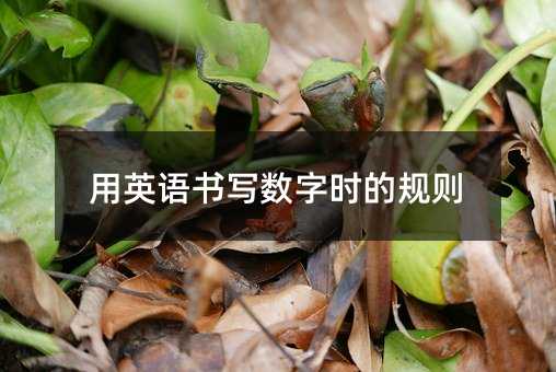 用英語書寫數字時的規則