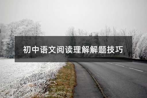 初中語文閱讀理解解題技巧