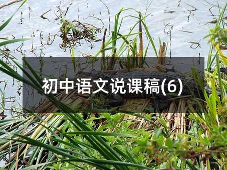 初中語文說課稿(6)