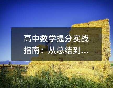 高中數學提分實戰指南:從總結到突破