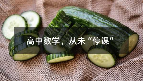 高中數學,從未“停課”