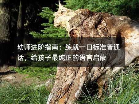 幼師進(jìn)階指南:練就一口標(biāo)準(zhǔn)普通話,給孩子最純正的語言啟蒙