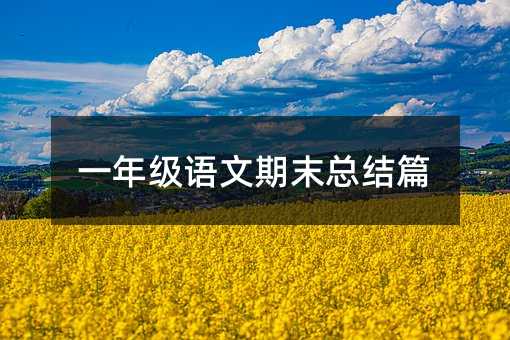 一年級語文期末總結(jié)篇