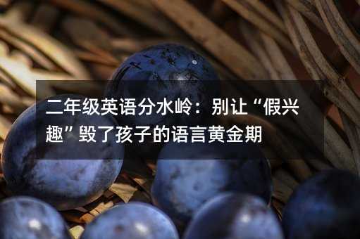 二年級英語分水嶺:別讓“假興趣”毀了孩子的語言黃金期