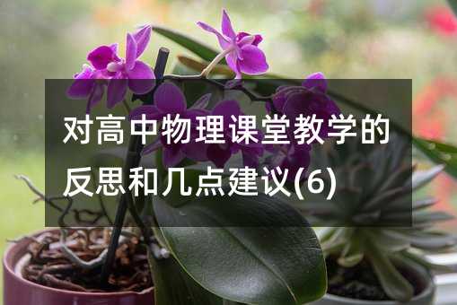 對高中物理課堂教學的反思和幾點建議(6)