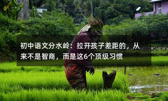 初中語文分水嶺:拉開孩子差距的,從來不是智商,而是這6個頂級習慣
