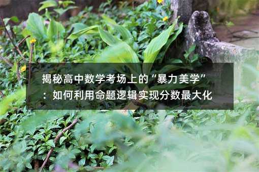 揭秘高中數學考場上的“暴力美學”:如何利用命題邏輯實現分數最大化