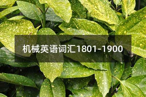 機(jī)械英語(yǔ)詞匯1801-1900