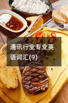 通訊行業專業英語詞匯(9)